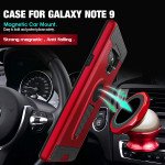 Wholesale Galaxy Note 9 Metallic Plate Stand Case Work with Magnetic Mount Holder (Rose Gold)